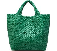 G4ZS5Z0G1 Borsa in tessuto da donna, borsa tote in pelle vegana, grande, estiva, da spiaggia, borsa da viaggio e borsa retrò fatta a mano, Verde foresta, Taglia unica