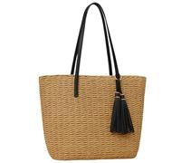 G4ZS5Z0G1 Borse per le donne Dimensioni Viaggio Paglia Totes Bag Woven Estate Handmade Borsa a Spalla Borsa, Nero , Taglia unica