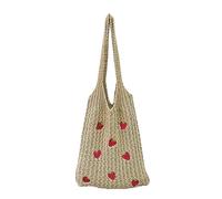 G4ZS5Z0G1 Carino modello fragola Tote Bag Crochet Tote Bag Borsa a tracolla Borse Borse a maglia Estetica Handmade tessitura, 8fragola-kaki, Taglia unica
