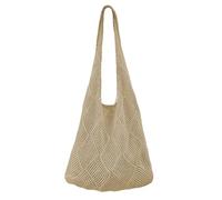 G4ZS5Z0G1 Crochet Tote Bag Donna: Borsa a Maglia per Vacanze Estive Viaggi Beachy Beige, C03-cachi Rettangolo, Taglia unica