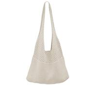 G4ZS5Z0G1 Crochet Tote Bag Donna: Borsa a Maglia per Vacanze Estive Viaggi Beachy Beige, C06-beige Patchwork, Taglia unica