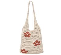 G4ZS5Z0G1 Crochet Tote Bag Donna: Borsa a Maglia per Vacanze Estive Viaggi Beachy Beige, C07-beige Fiore, Taglia unica