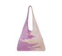 G4ZS5Z0G1 Crochet Tote Bag, Donne Estetica Mesh Beach Borse, Ragazze Borse Y2k Borsa Fata Grunge Accessori, Colore unico, Purple Mosaic Apricot