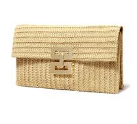 G4ZS5Z0G1 Pochette in paglia, borsa a tracolla da donna, borsa da sera, casual, estiva, da spiaggia, borsa a tracolla in paglia, Khaki2-no Catena, Taglia unica