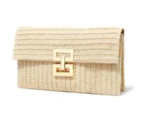 G4ZS5Z0G1 Pochette in paglia, borsa a tracolla da donna, borsa da sera, casual, estiva, da spiaggia, borsa a tracolla in paglia, Beige-no Catena, Taglia unica