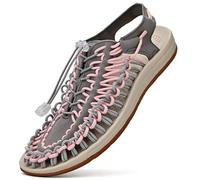 G4ZS5Z0G1 Sandali sportivi da uomo, scarpe da pescatore, scarpe da uomo realizzate a mano, comode e leggere, sandali da spiaggia in corda, Rosa e grigio., 42.5 EU