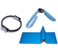 G5 HT SPORT Cerchio Pilates Ring [Strong], Thigh Toner e Tappetino Pieghevole | Kit Completo con Anello per Pilates e Attrezzi Fitness per Casa, Yoga, Allenamento Forza e Flessibilità (Kit Completo)