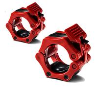 G5 HT SPORT Coppia di Ferma Bilancieri Olimpici Neri E Rossi da 30 e 50 MM Blocca Dischi, Clip per Collare, Chiusura Bilanciere, Accessori a Body Pump, Morsetti Barra Olimpico, Fitness, Weightlifting
