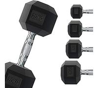 G5 HT SPORT Manubrio Esagonale gommato Professionale da 1 a 50 kg | pesistica palestre o Home Gym | Impugnatura ergonomica Antiscivolo | Venduto singolarmente (2x8 kg)
