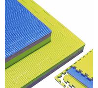 G5 HT SPORT [Pavimentazione Ad Incastro Antiscivolo EVA 100x100x2Cm] Kit 2/4/6/9/10Pz Piastrelle Palestra Reversibili Per Home Gym Dojo Mattonella pavimento gommato (GIALLO/BLU, 4 PZ (100*100*2CM))