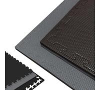 G5 HT SPORT【Pavimentazione Ad Incastro Antiscivolo In EVA 100×100×2cm】Kit 2-4-6-9-10pz Pavimento Sportivo a Puzzle Grip Home Gym,Sala Pesi,Ludico, Lavabile (NERO/GRIGIO, 6 PZ (100 * 100 * 2CM))