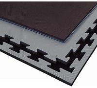 G5 HT SPORT pavimentazione sportiva ad incastro Nero/grigio da fitness a puzzle | 100 * 100 * 2 cm | protezione per pavimenti | materassino per palestra, workout, ginnastica | lavabile e reversibile