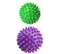 G5 HT SPORT [Set 2 Palline Massaggianti Con Punte 75/90 Mm] Spiky Ball Trigger Point Per Piedi Plantare Schiena Rilascio Miofasciale Recupero Muscolare |Benessere Casa Palestra Yoga (VERDE/VIOLA)