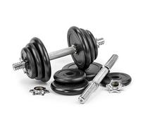 G5 HT SPORT Set Manubri + Dischi Ghisa Ø25 mm [11,21,35 Kg] | Pesi Regolabili con Chiusure Vite e Molla | Kit per Allenamento Casa e Palestra | Fitness e Bodybuilding (20 KG, CHIUSURA A VITE)
