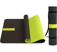 G5 HT SPORT Tappetino Fitness | Tappetino Yoga in TPE Antiscivolo Ecologico e Resistente [183x61cm, Spessore 0.6 cm] | Ideale per Yoga,Pilates,Stretching,Allenamenti | Con Tracolla (VERDE MELA/NERO)