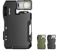 G5 Rechargeable EDC Flashlight, Portable Handheld Flat Pocket Flashlights, 400 Lumens Dual Light Sources Mini Flashlight with RGB Light, Magnetic Flashlights for Outdoor Home Emergencie (Black)