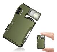 G5 Torcia ricaricabile EDC, torcia portatile a tasca piatta, 400 lumen, doppia sorgente luminosa, mini torcia con luce RGB, portachiavi magnetico, per emergenze domestiche all'aperto (verde)