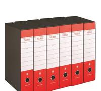 G75 Registratore con Custodia, con Meccanismo a Leva, in Formato Protocollo, 23x33cm, con Dorso da 8 cm, Rosso, Conf.da (6 Pezzi)