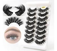 G880-G889 Ciglia Finte Russian Strip D Curl (8 Paia), Effetto 3D - Ciglia Finte Naturali Riutilizzabili, Soffici E Sottili, Ciglia Naturalmente Spesse,G889