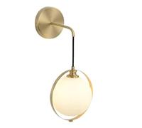 G9 Base Wall Lamps Modern Simple Sconce With White Glass Globe Lampshade Creative Gold Copper Lights Fixture for Stairs Aisle Balcony Vanity