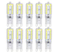 G9 LED Corn Bulb Bi-pin Base 5W Equivalent Replacement 50W Halogen Lamp AC 110 AC 220 LED Light for Bedroom Home Lighting Restaurants Office ect（10 Pack） (110v Cold White)