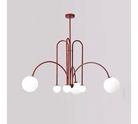 G9 Nordic Molecule Chandelier 6- Light Sala da pranzo Lampada a sospensione regolabile in metallo Soggiorno Lampade a sospensione con paralume in vetro globo per isola cucina camera da letto Made in