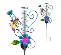 Ga indice di pioggia solare esterno da 37, 01 pollici di pala stattre per il giardino dei fiori di farfalla impermeabile con luci a LED facili da leggere per l'ornamento artistico da giardino da giard