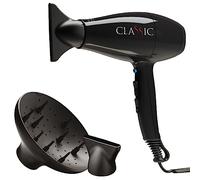 GA.MA Italy Professional, Asciugacapelli Classic, Phon Professionale con Motore AC Italiano da 2200 W, Rivestimento Interno in Ceramica per Capelli Brillanti e Senza Crespo, Color Nero