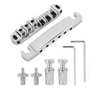 GA102 Roller Bridge for Electric Guitar | Metal Bridge Set with Tailpiece | Smooth Tuning Stability for Enhanced Sound | Includes Wrench for Easy Installation (Chrome)