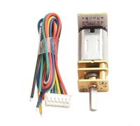 GA12-N20 Motore a trasmissione DC 6 V con encoder, ingranaggi in metallo, coppia elevata silenziosa, albero D 3 x 10 mm per modelli RC robot fai da te moduli auto aerei, ottone argento 150-3000RPM