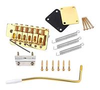 GA296 Ponte Tremolo per chitarra elettrica con piastra per collo per chitarra Parti di strumenti musicali Piastra per collo (oro) (colore: oro)