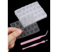 Gaahkai 960 adesivi per colla per unghie a pressione, linguette adesive adesive con pinzette e forchetta per la rimozione dei calli, 40 fogli