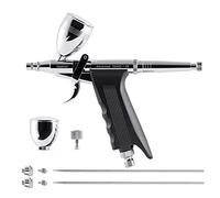Gaahleri Kit aerografo, pistola aerografo a doppia azione, set di alimentazione a gravità, aghi da 0,38 e 0,5 mm, tazza fluida da 1/2 e 1/4 once, pennello ad aria multiuso modello di trucco per