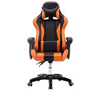 GAAHRQQQ Sedia da ufficio, comoda, da gaming, con schienale alto, regolabile in altezza, multifunzione, con poggiatesta e supporto lombare, blu e bianco