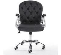 GAAHRQQQ Sedia da ufficio per casa, scrivania per computer, sedia sollevabile e girevole, sedia in pelle nera, sedia ergonomica zero