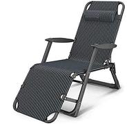 GAAHRQQQ Sedie pieghevoli Zero, sedie da giardino regolabili, sedie da giardino per terrazza, lounge, terrazza, spiaggia, con cuscini (strisce, 67 x 52 x 33 cm)