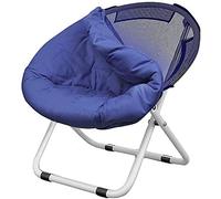 GAAHRQQQ Sedie pieghevoli Zero, sedie reclinabili in metallo, robuste sedie per il pranzo, sedie pieghevoli staccabili, per dormitorio per adulti, camera da letto, soggiorno, balcone (blu scuro)