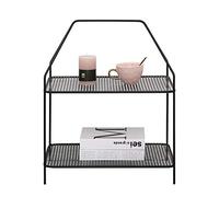GAAHRQQQ Tavolino nordico nero in ferro artistico tavolino da caffè a 2 ripiani scaffale libreria applicabile soggiorno camera da letto 40 x 35 x 60 cm