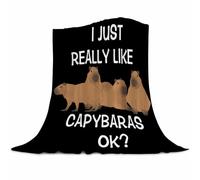 Gaakvrr Graziosa coperta Capybara con animali, in flanella, accogliente, leggera, in peluche, regalo per bambini, ragazzi, ragazze, divano, camera da letto, tutte le stagioni, decorazione per la casa,
