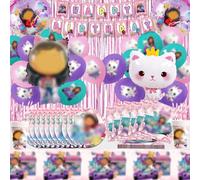 Gabb Set Stoviglie,Decorazione Feste Compleanno Bambini,Stoviglie per feste di Compleanno Gabb,Gabb Set Stoviglie, Gabb Palloncino Festa Decorativi, Set Compleanno Bambina