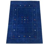 Gabbeh Tappeto blu 100% lana 120 x 170 cm tessuto a mano orientale Lori WR60