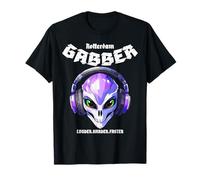 Gabber Rotterdam Alien Head Hardcore Techno Rave DJ Festival Maglietta