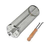 Gabbia alla griglia in acciaio inox, cestello per griglia di rotolamento per barbecue | Gabbia di rotolamento per barbecue - Accessori per grigliare Accessori per barbecue per carne Gamberetti Verdure