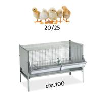 GABBIA antitopo zincata PULCINI POLLI incl. mangiatoia abbeveratoio cm 100x63x65