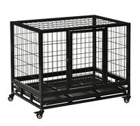 Gabbia Box Per Cani Cuccioli Da Interno Esterno Con Rotelle 92×62×75cm