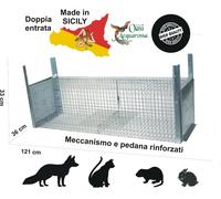 GABBIA CATTURA TRAPPOLA voliera 121 x 36 x 33 volpi nutrie