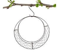 Gabbia come supporto per il nido di uccelli | Cornice a forma di luna come decorazione, contenitore per colibrì materiale nidificante | per balcone, giardino, terrazza, soggiorno, esterno