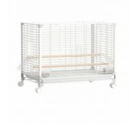 Gabbia con Ruote Mobile Voliera con Carrello Facile da Pulire Voliera con
