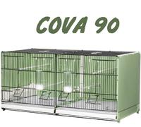Gabbia cova 90 2gr per canarini, uccelli, verniciata nera e laterali verdi