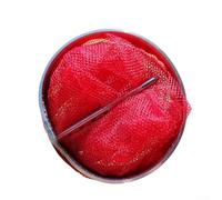 Gabbia da pesca rotonda leggera con rete di nylon, perfetta per catturare granchi e conservare esche (1 m rosso)
